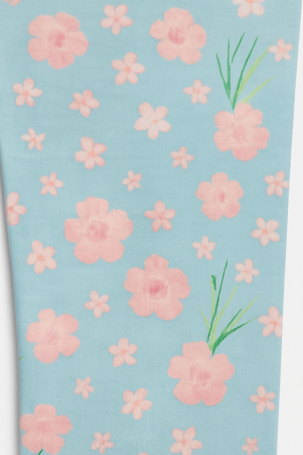 Girls Light Blue Floral Cotton Leggings – Soft & Breathable(Ages 7-9)