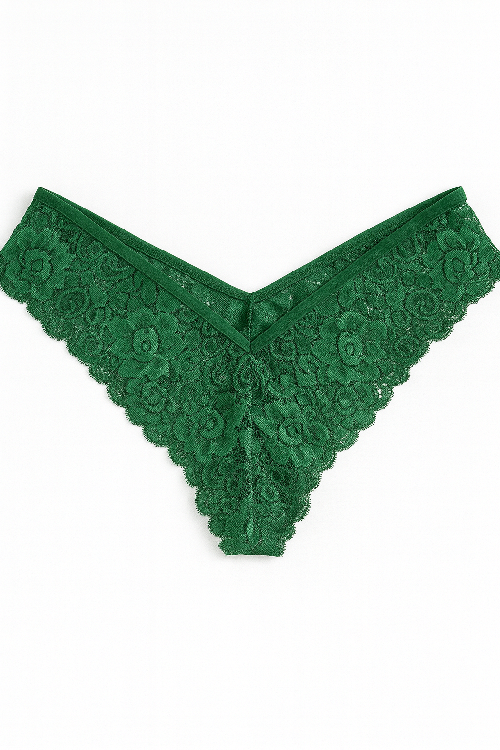 Signature Lace Original Rise Thong Underwear In Green Envy