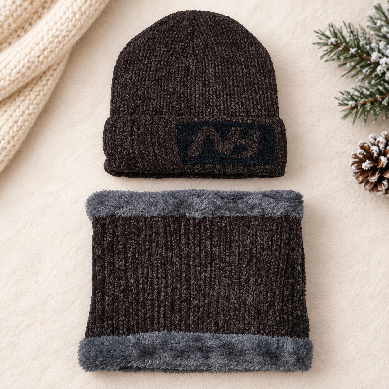 Imported Cap and Neck Warmer Set with Velvet inside –AB