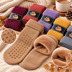 Unisex Antislip Soft Velvet Cashmere Socks (Solid Colors)