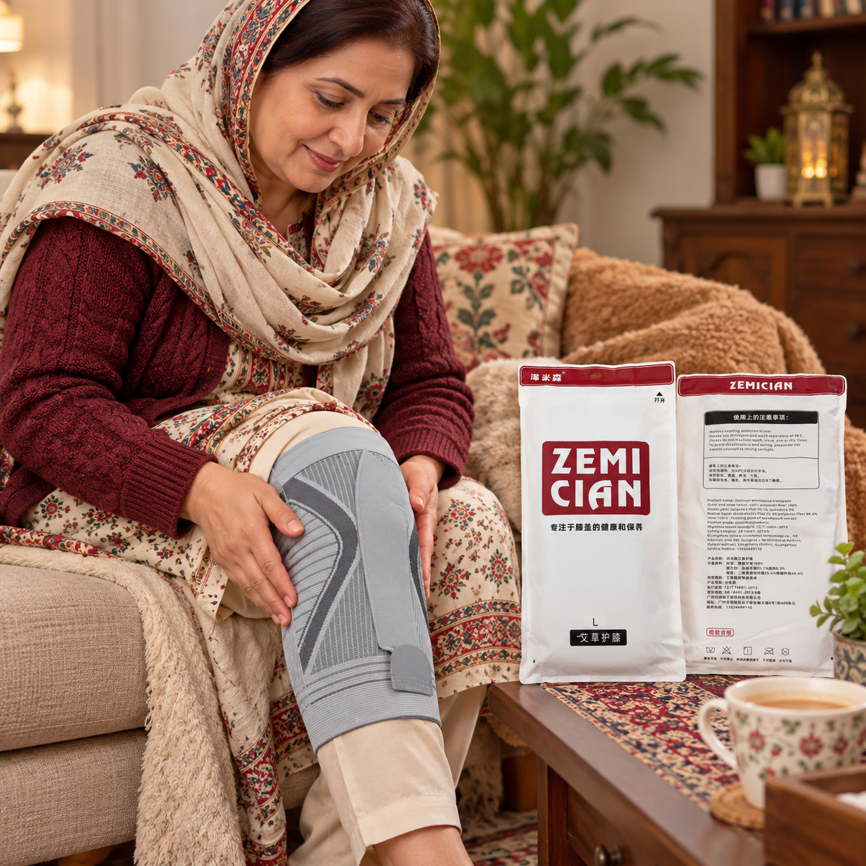ZEMICIAN Premium Adjustable Knee Warmer & Support | Wormwood-Infused