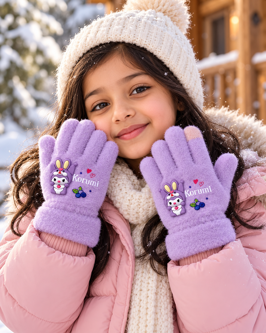 Kids Premium Full Finger Plush Gloves/Mittens  -KGN01