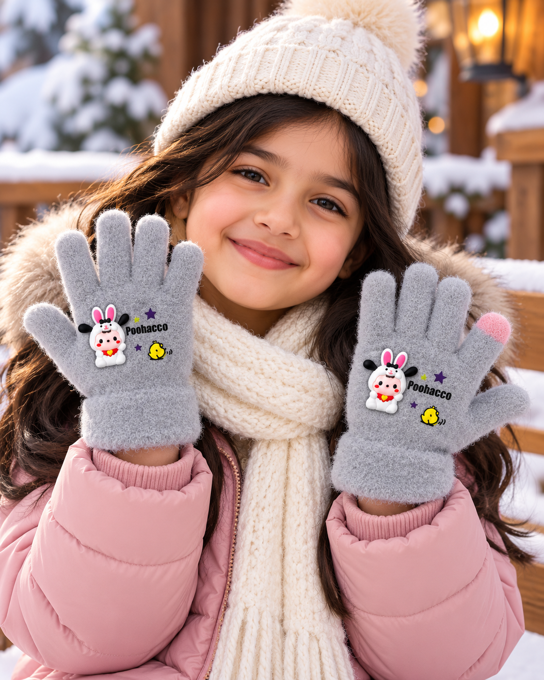 Kids Premium Full Finger Plush Gloves/Mittens  -KGN01