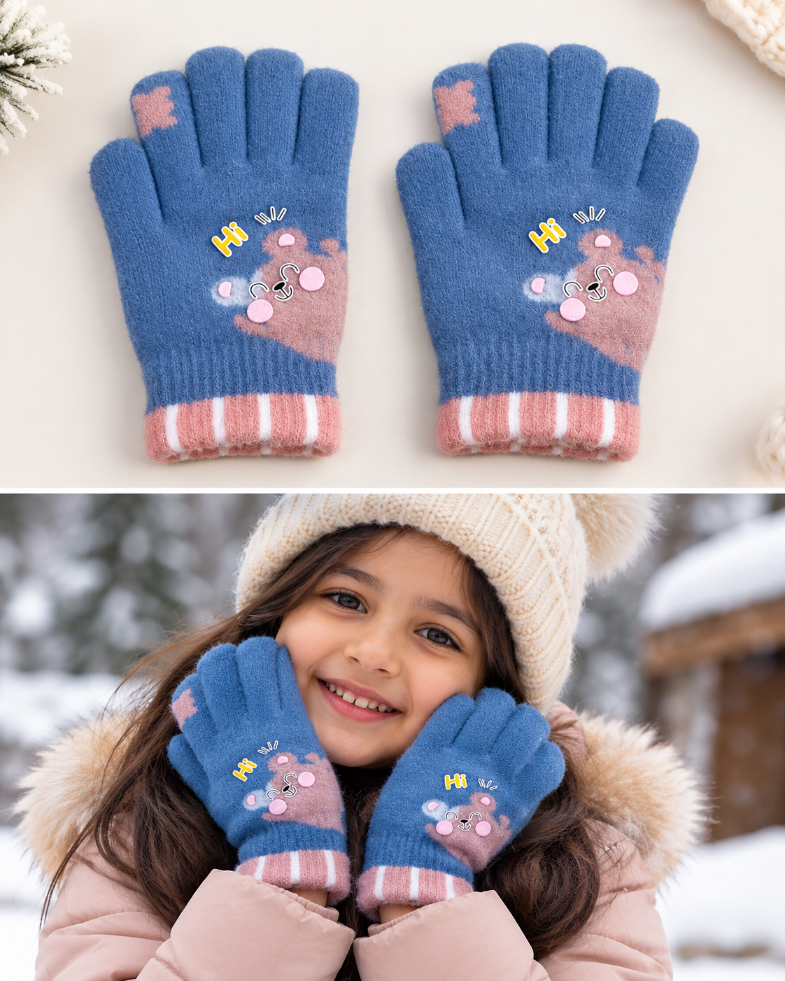 Kids Premium Full Finger Plush Gloves/Mittens  -KGN02