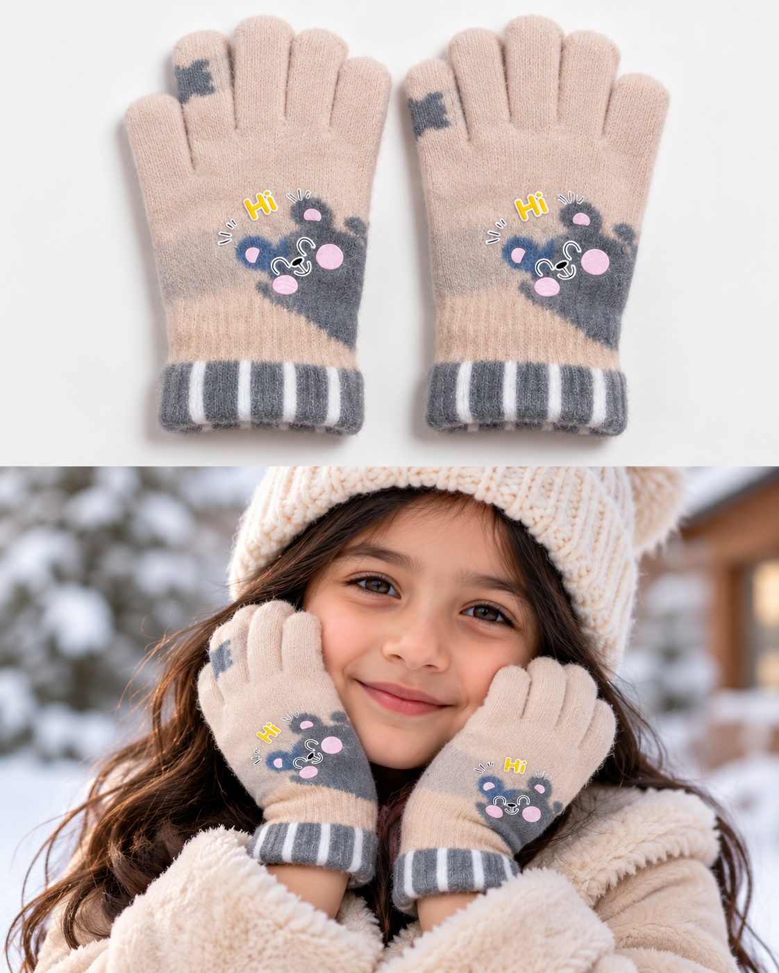 Kids Premium Full Finger Plush Gloves/Mittens  -KGN02