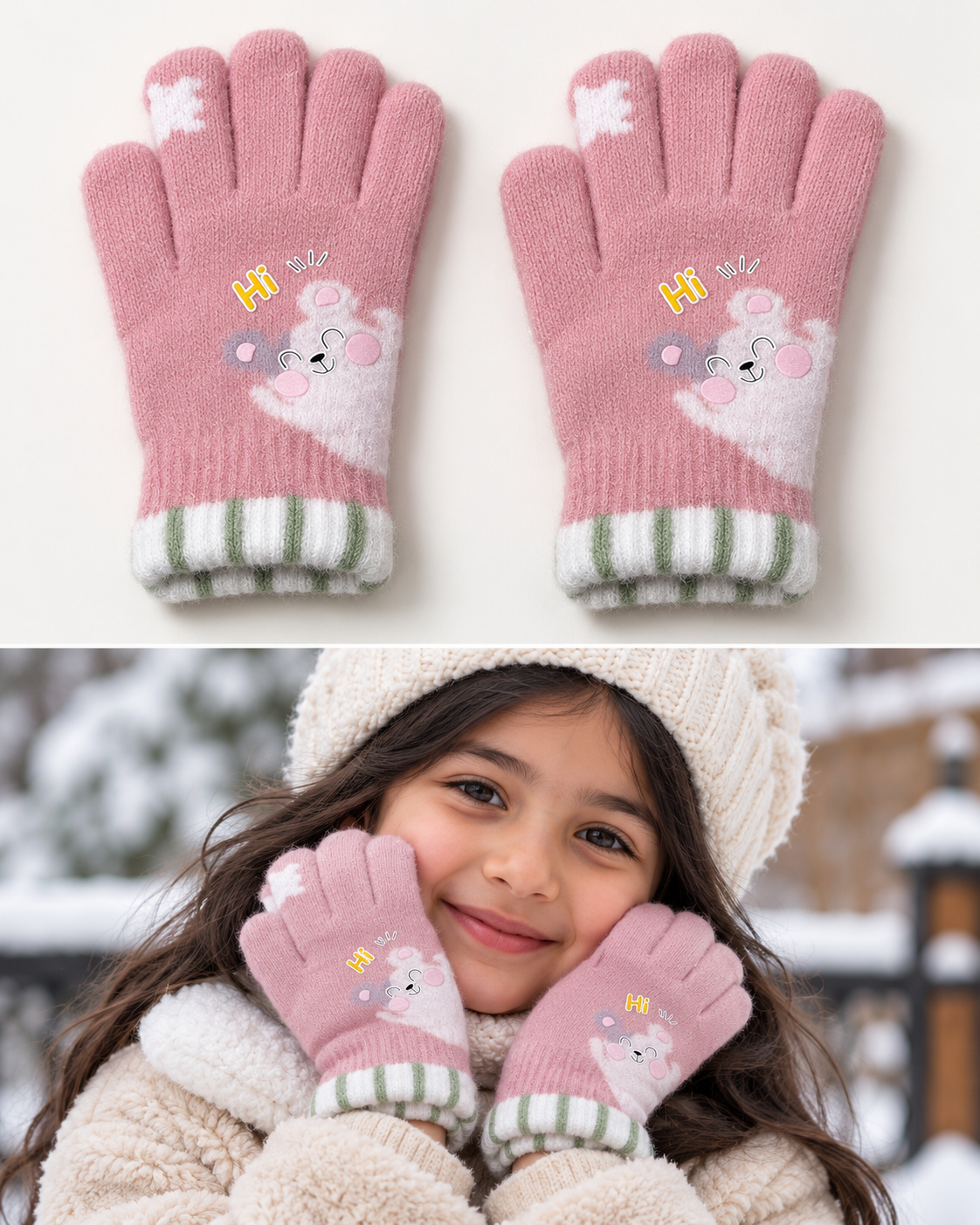 Kids Premium Full Finger Plush Gloves/Mittens  -KGN02