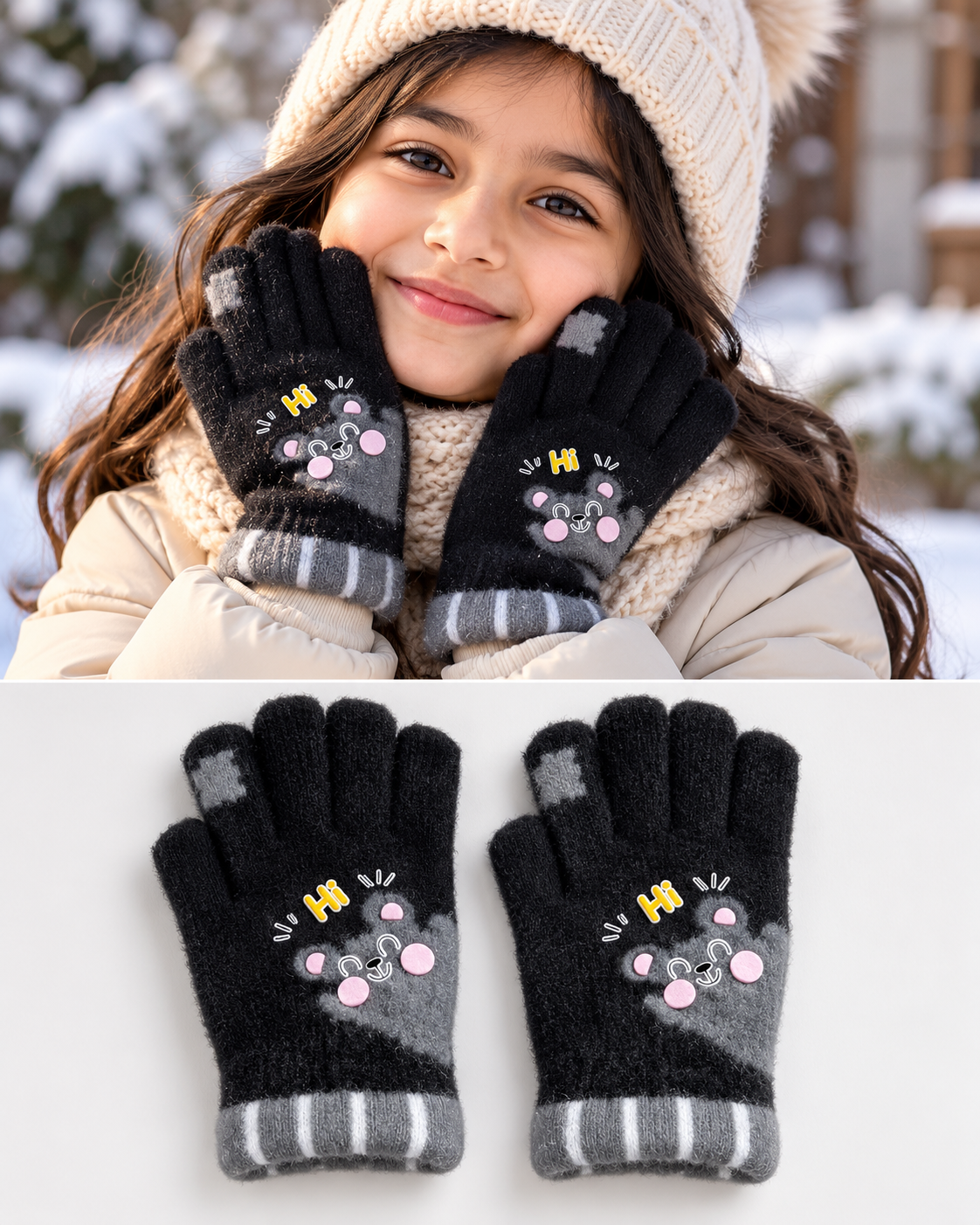 Kids Premium Full Finger Plush Gloves/Mittens  -KGN02
