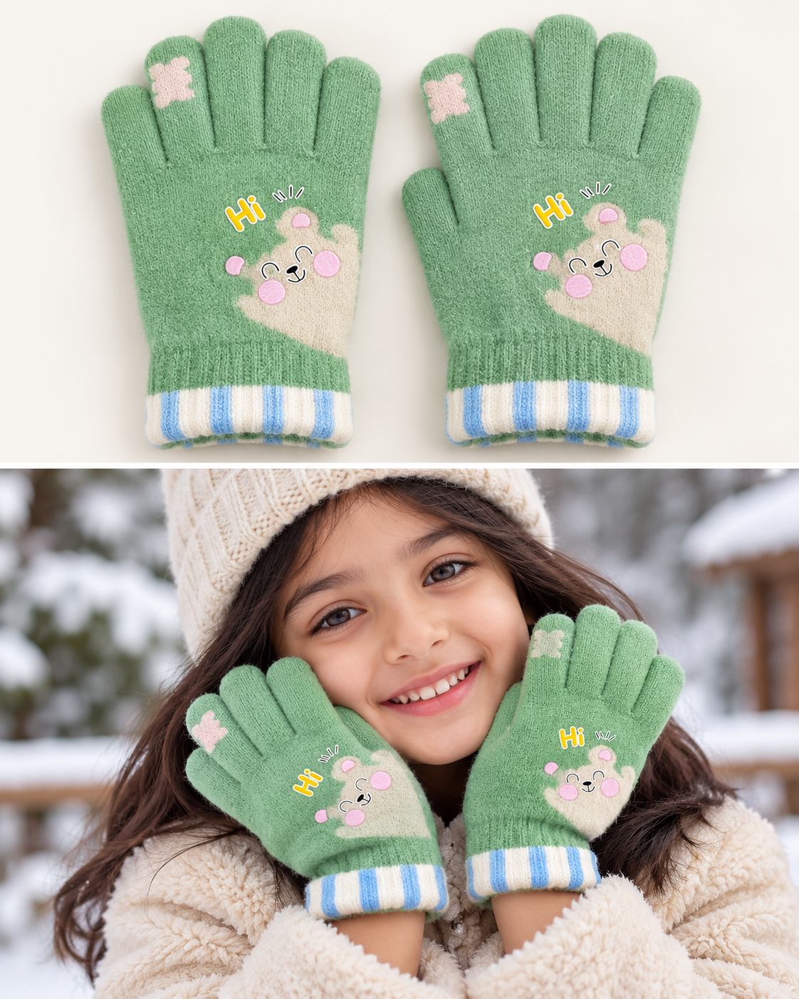 Kids Premium Full Finger Plush Gloves/Mittens  -KGN02