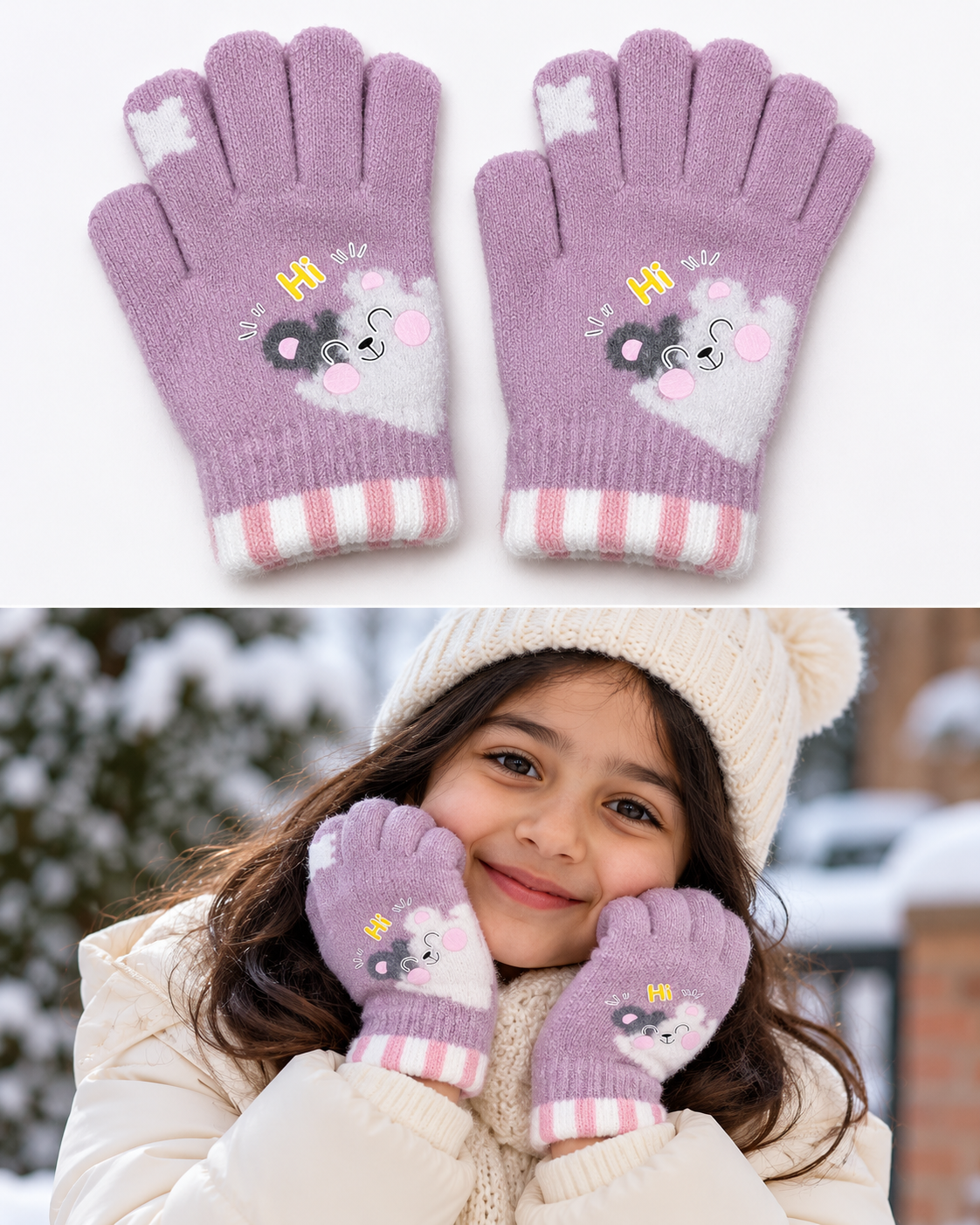 Kids Premium Full Finger Plush Gloves/Mittens  -KGN02