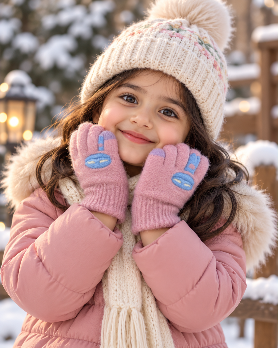 Kids Premium Full Finger Plush Gloves/Mittens Duck -KGN07