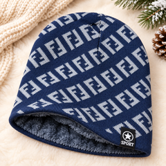 Unisex Warm Knitted Cap with Fleece/Velvet inside (01)