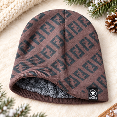 Unisex Warm Knitted Cap with Fleece/Velvet inside (01)