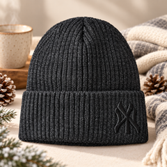 Unisex Warm Knitted Cap with Fleece Embroidered /Velvet inside (05)