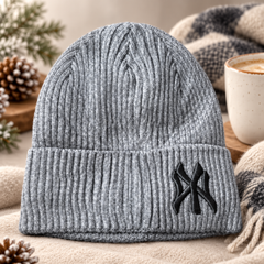 Unisex Warm Knitted Cap with Fleece Embroidered /Velvet inside (05)