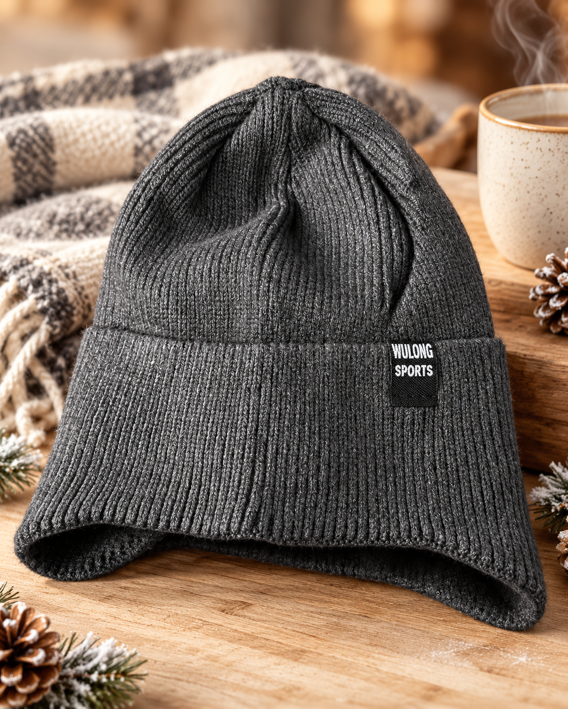 Unisex Warm Knitted Cap with Fleece with Ear Protection /Velvet inside (06)