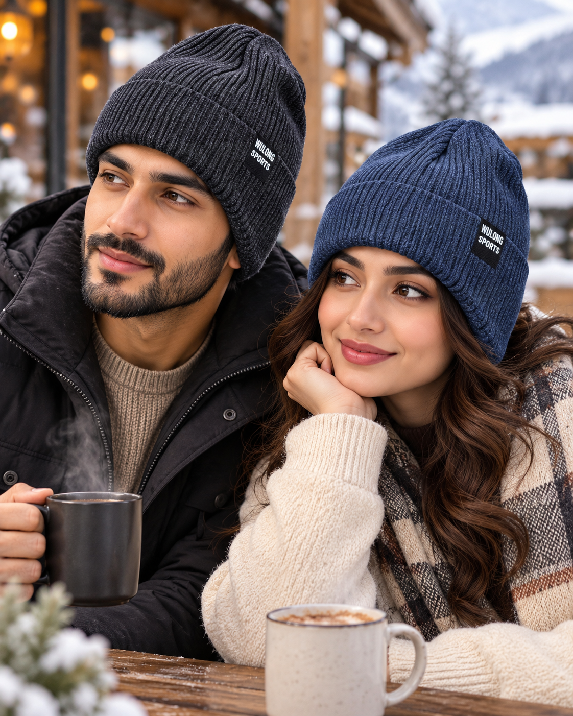 Unisex Warm Knitted Cap with Fleece with Ear Protection /Velvet inside (06)