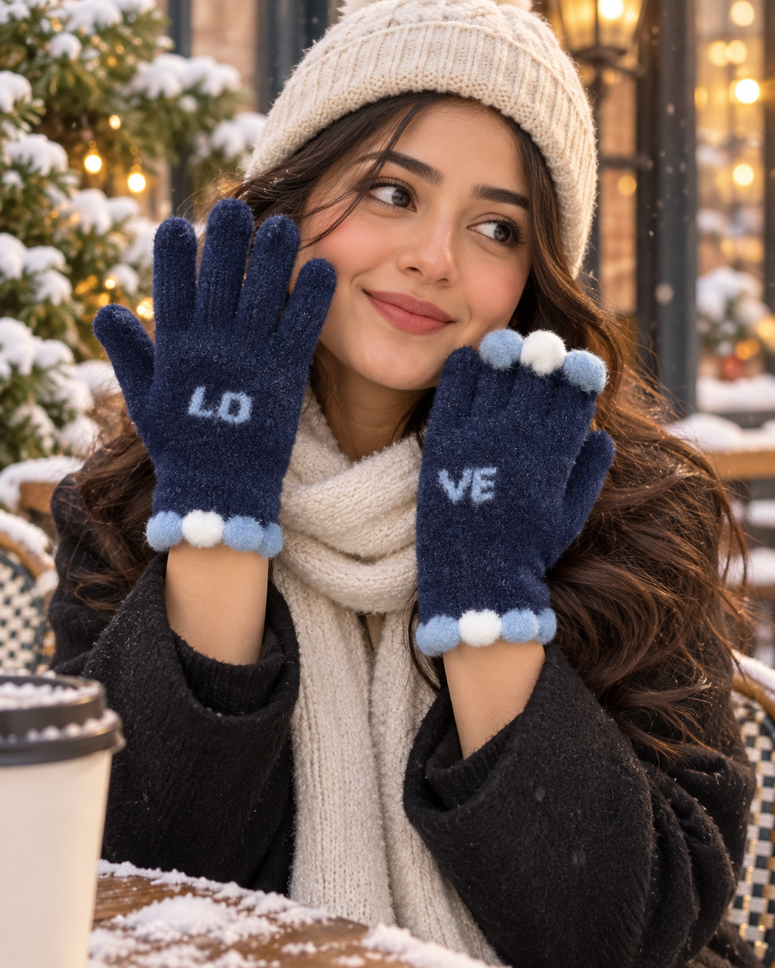 Ladies Touch Screen Premium Quality Plush Mittens/Gloves Love -TSG21