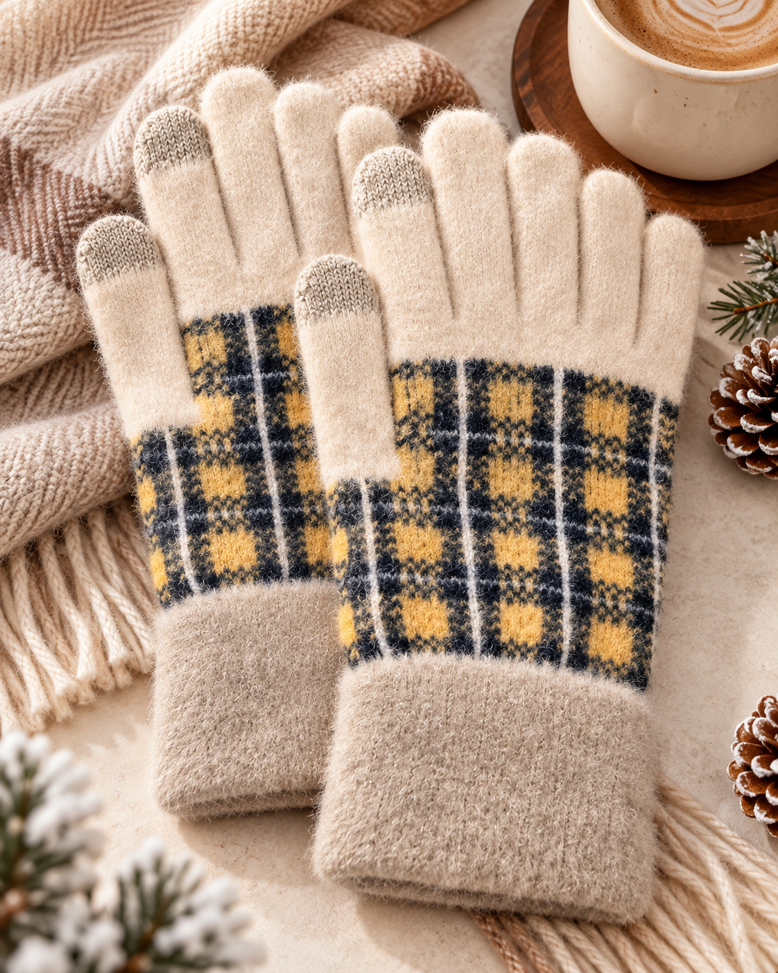 Ladies Touch Screen Premium Quality Plush Mittens/Gloves  -TSG22
