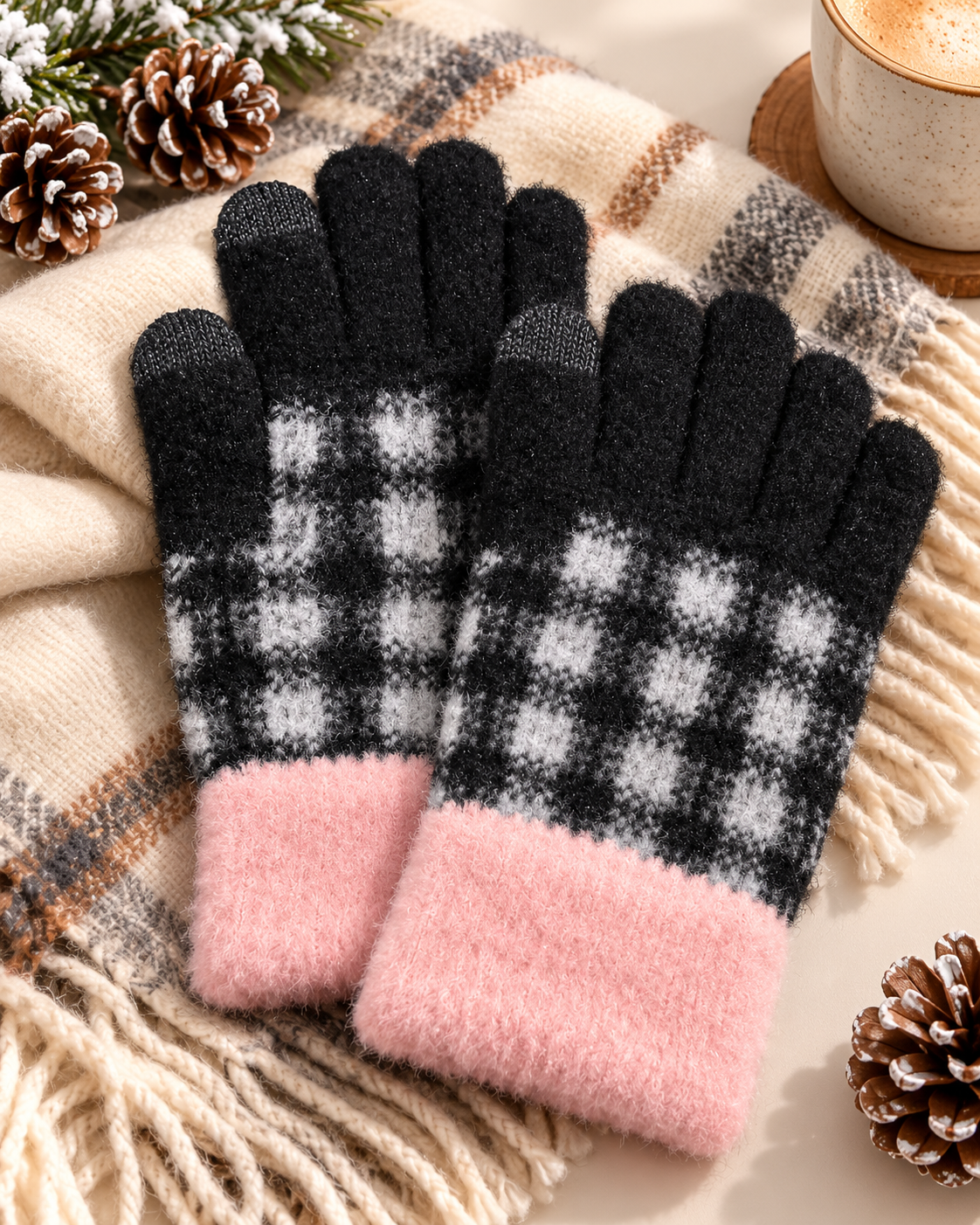 Ladies Touch Screen Premium Quality Plush Mittens/Gloves  -TSG22