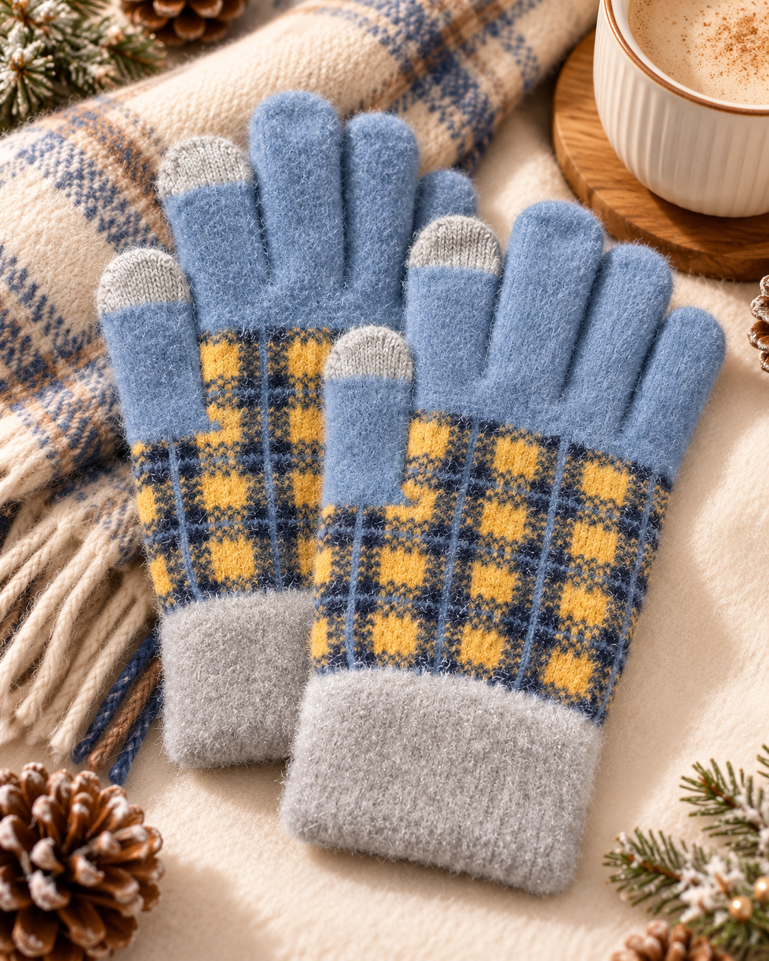 Ladies Touch Screen Premium Quality Plush Mittens/Gloves  -TSG22