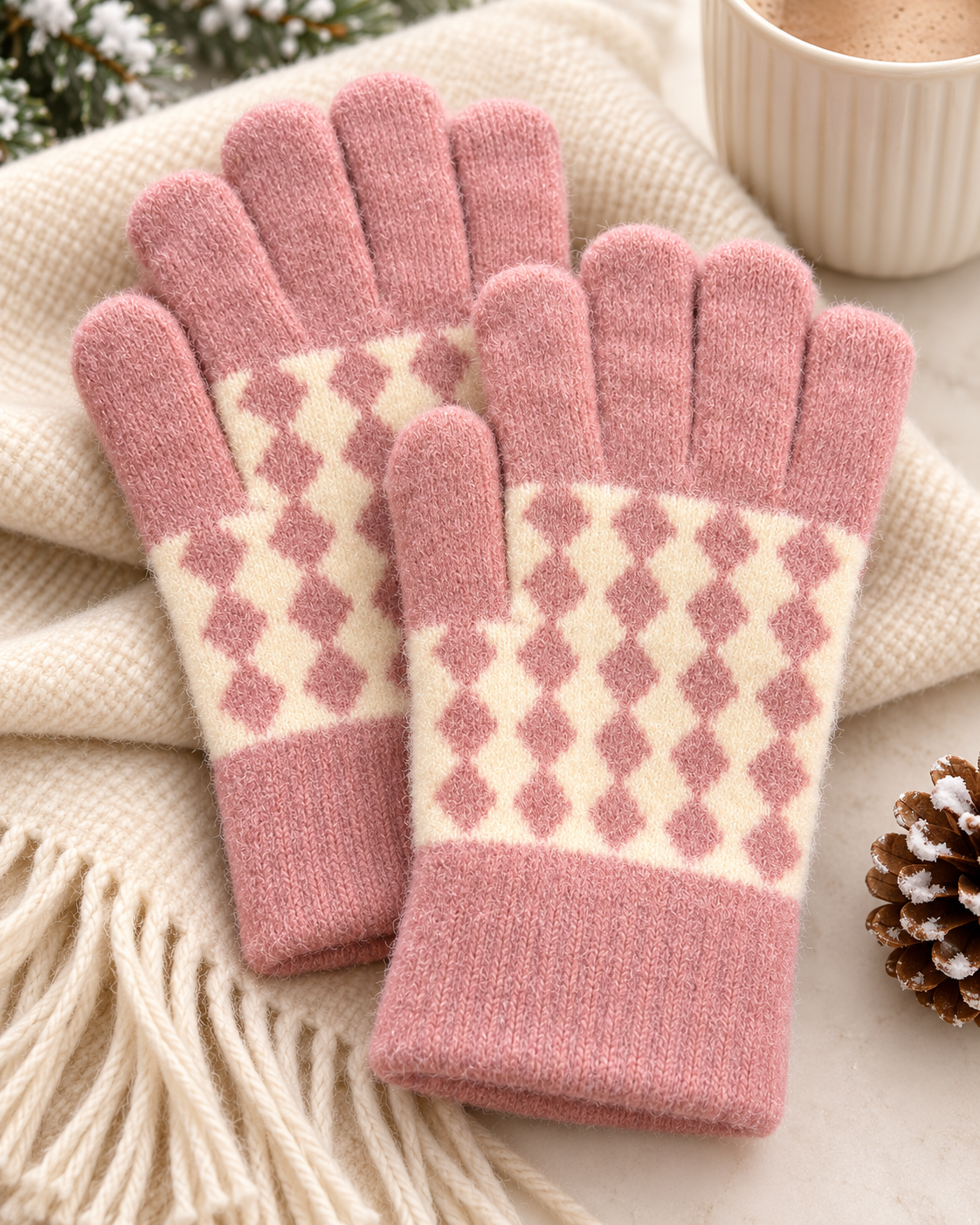 Ladies Touch Screen Premium Quality Plush Mittens/Gloves  -TSG23