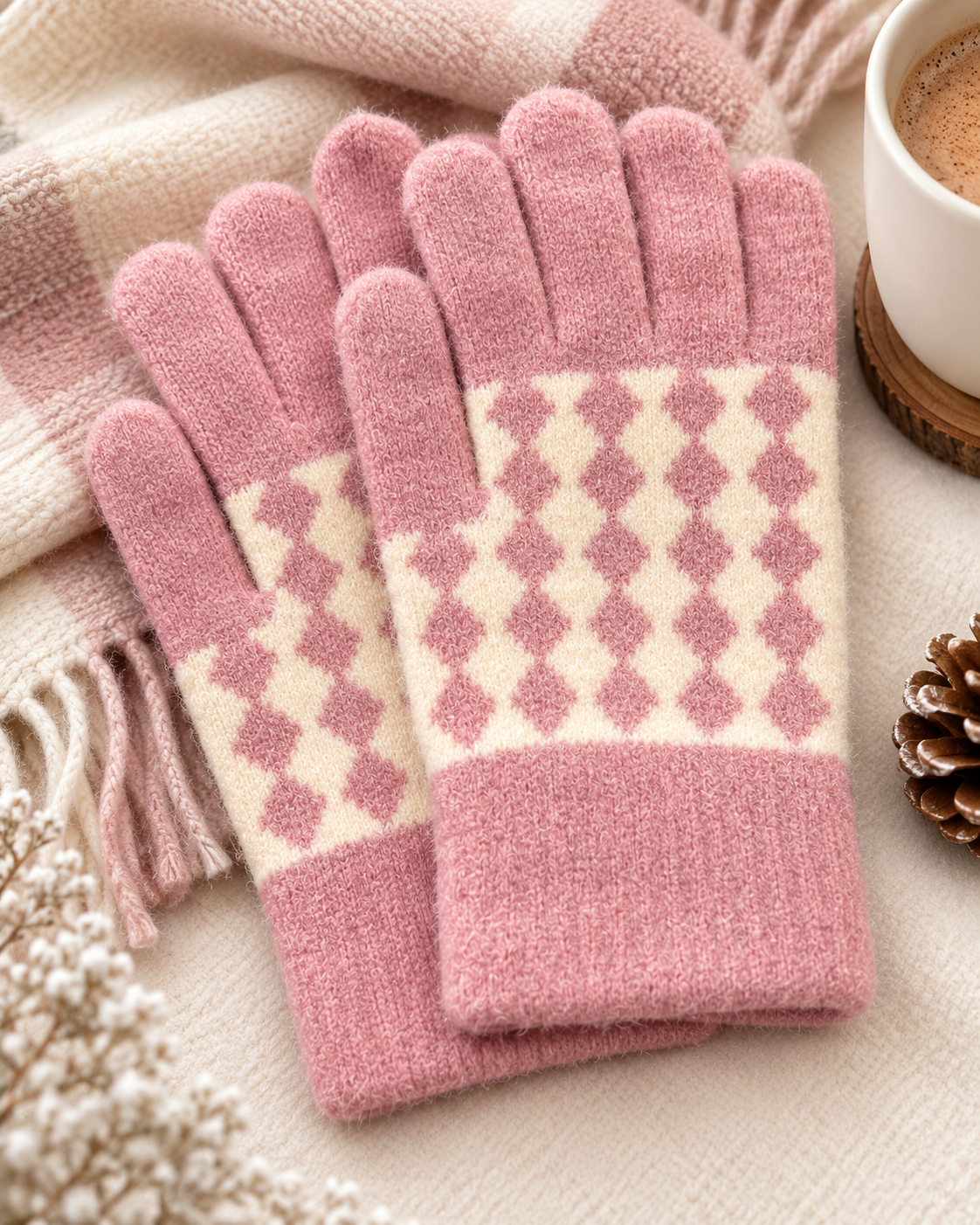 Ladies Touch Screen Premium Quality Plush Mittens/Gloves  -TSG23