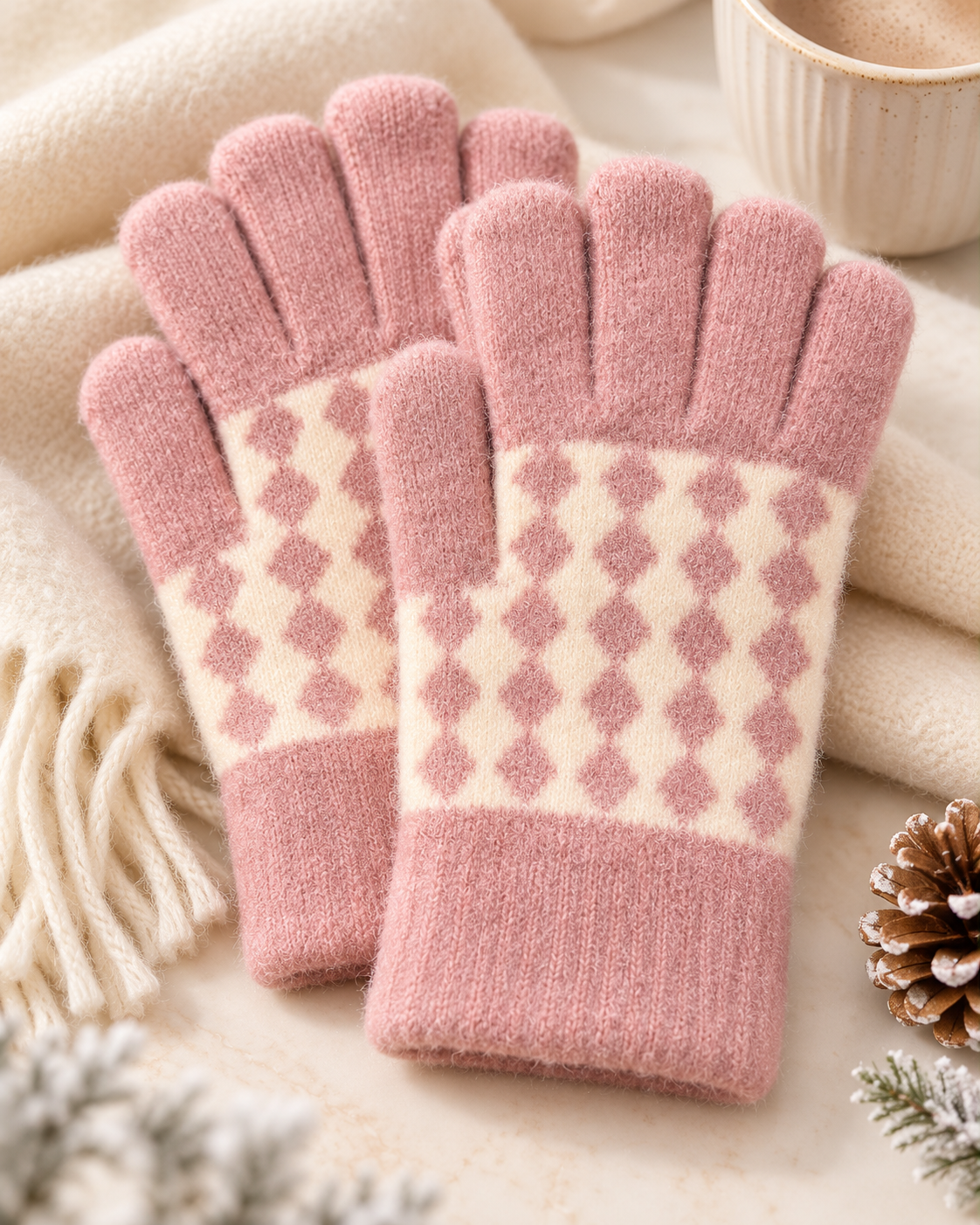 Ladies Touch Screen Premium Quality Plush Mittens/Gloves  -TSG23