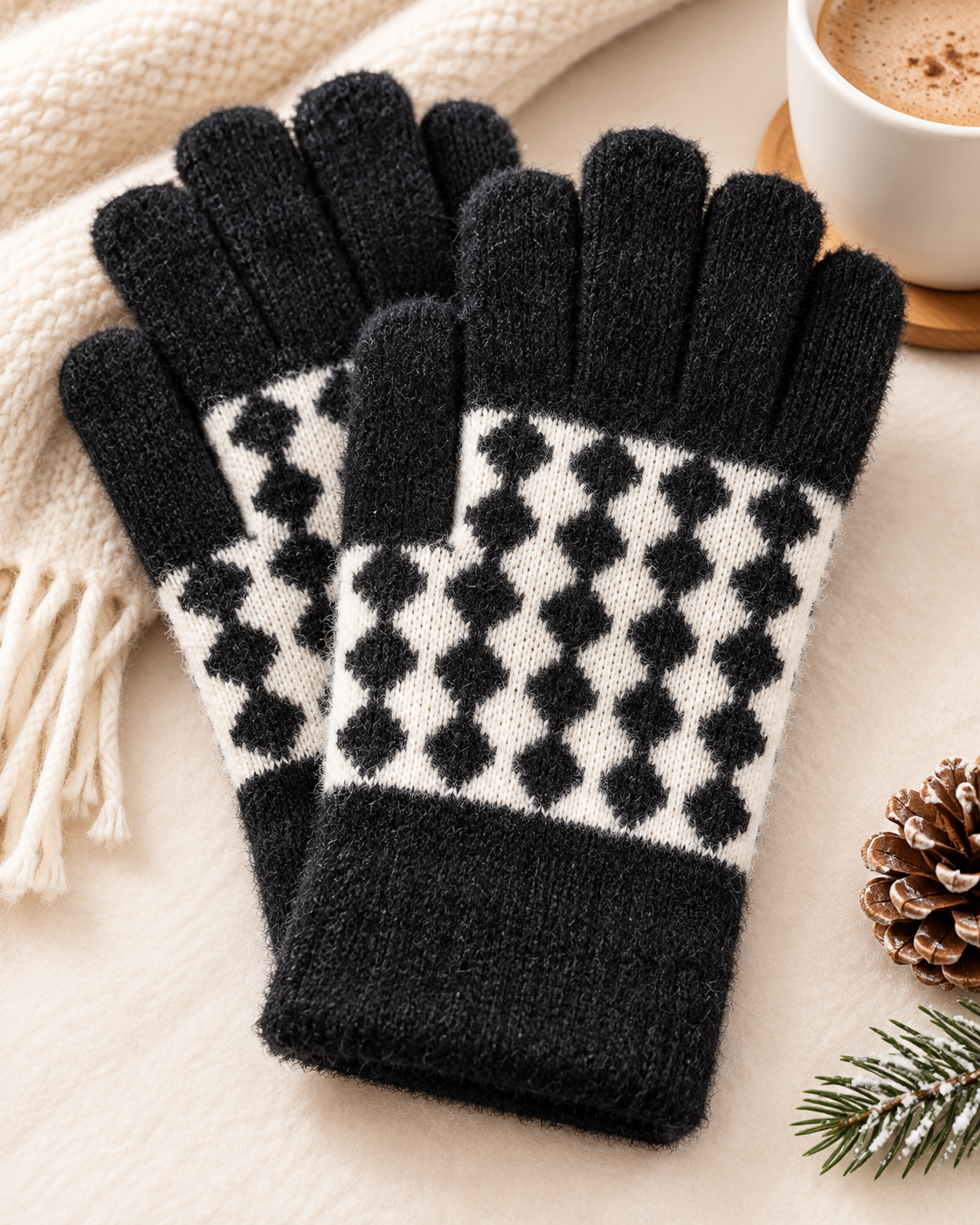 Ladies Touch Screen Premium Quality Plush Mittens/Gloves  -TSG23