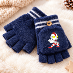 UltraMan Super Warm Plush Convertible Fingerless Gloves with Flip-Top Mittens | KGN13