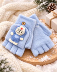 DoreMon Super Warm Plush Convertible Fingerless Gloves with Flip-Top Mittens | KGN15