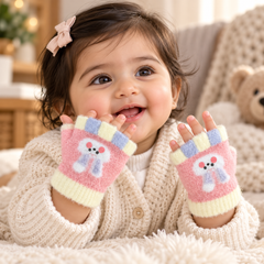 Baby Unisex Fingerless SuperWarm Plush Gloves/Mittens Bunny Boo  -KGN17
