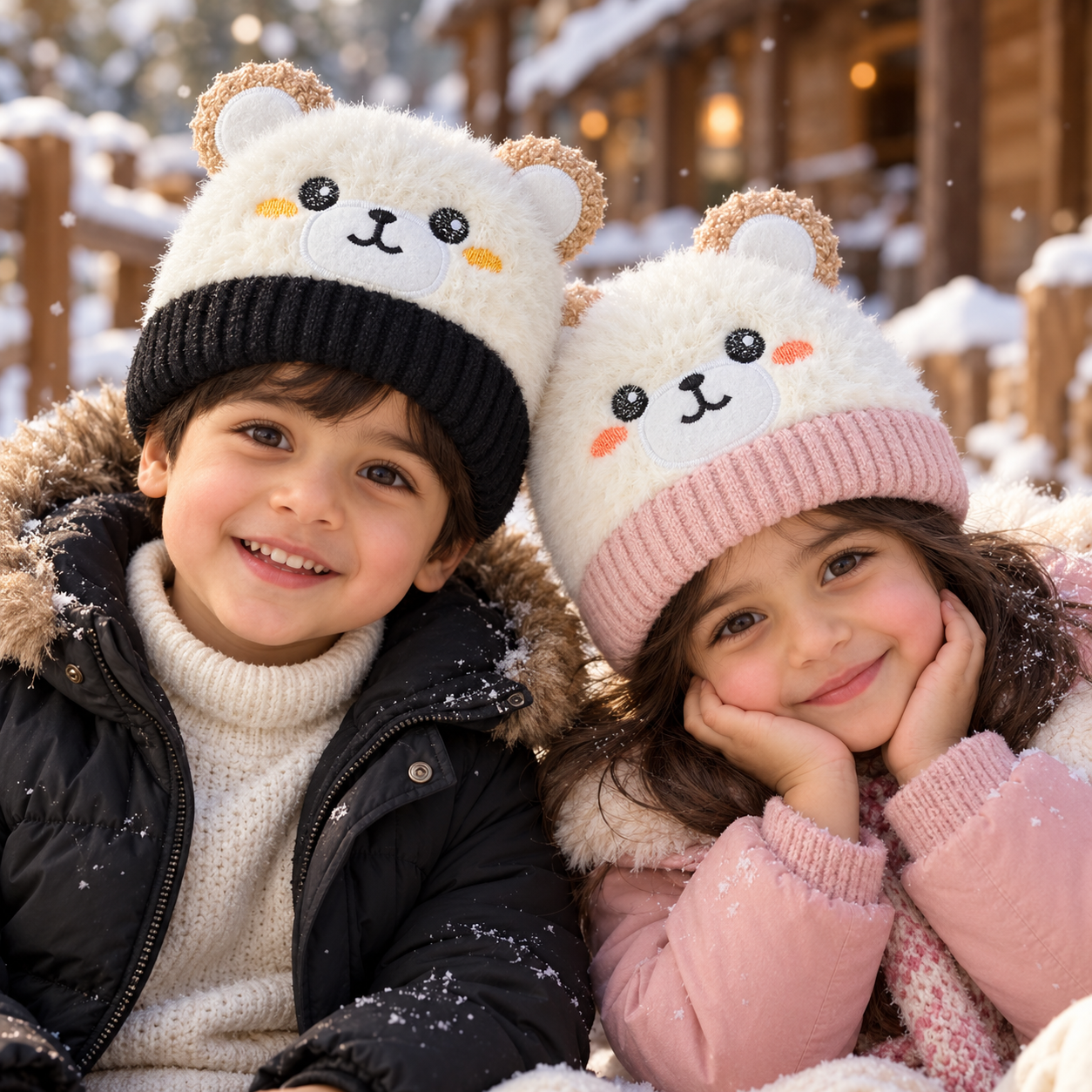 Kids Super Warm Velvet-Lined Panda Winter Cap |(1–4 Years)