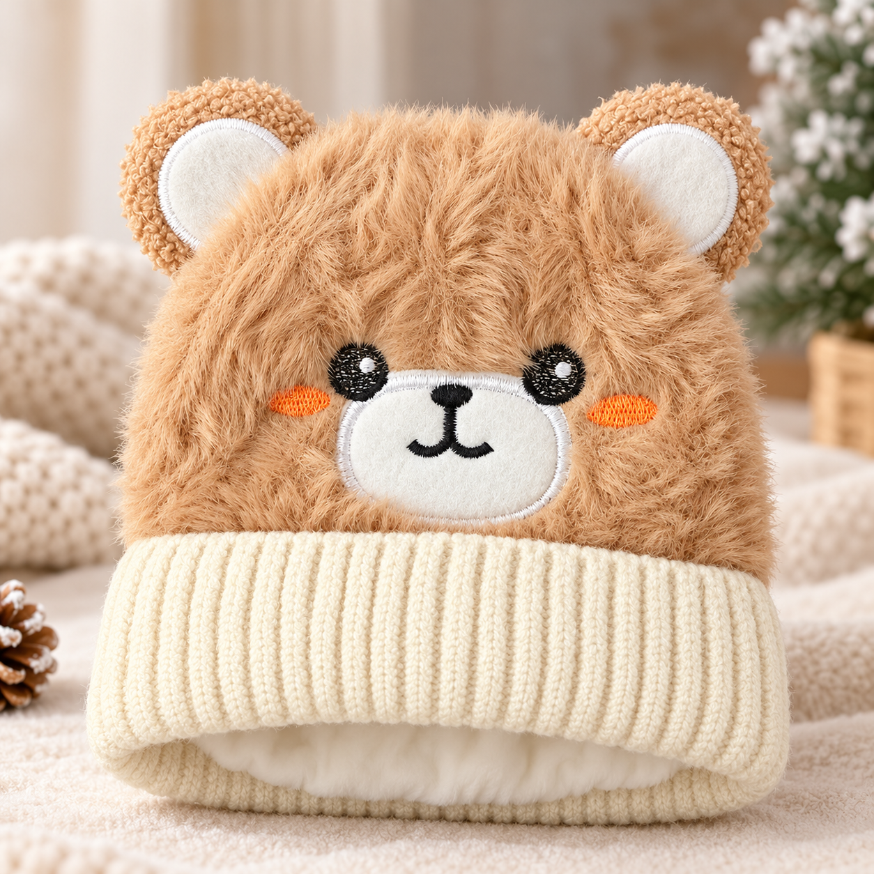 Kids Super Warm Velvet-Lined Panda Winter Cap |(1–4 Years)