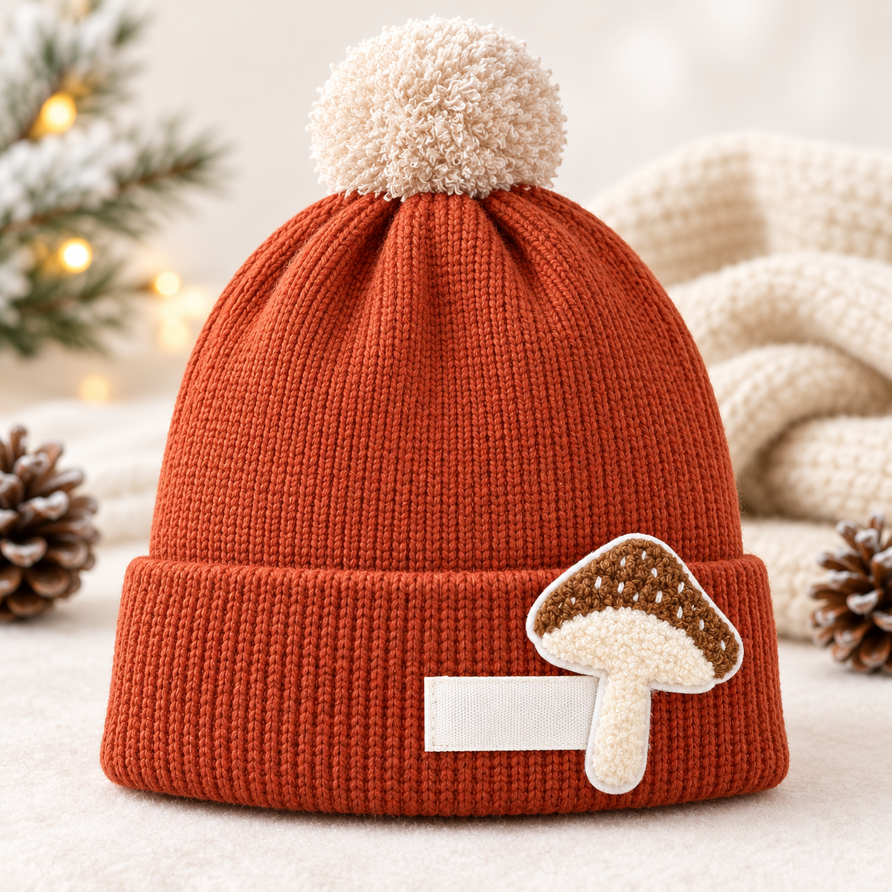 (1–4 Years) Kids 3D Mashroom Ear Winter Cap | Super Warm Velvet-Lined Beanie (04)