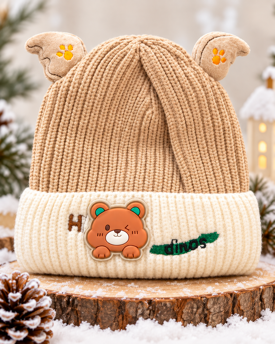 (1–4 Years) Kids Super Warm Teddy Bear Ear Winter Cap with Velvet Lining | (07)