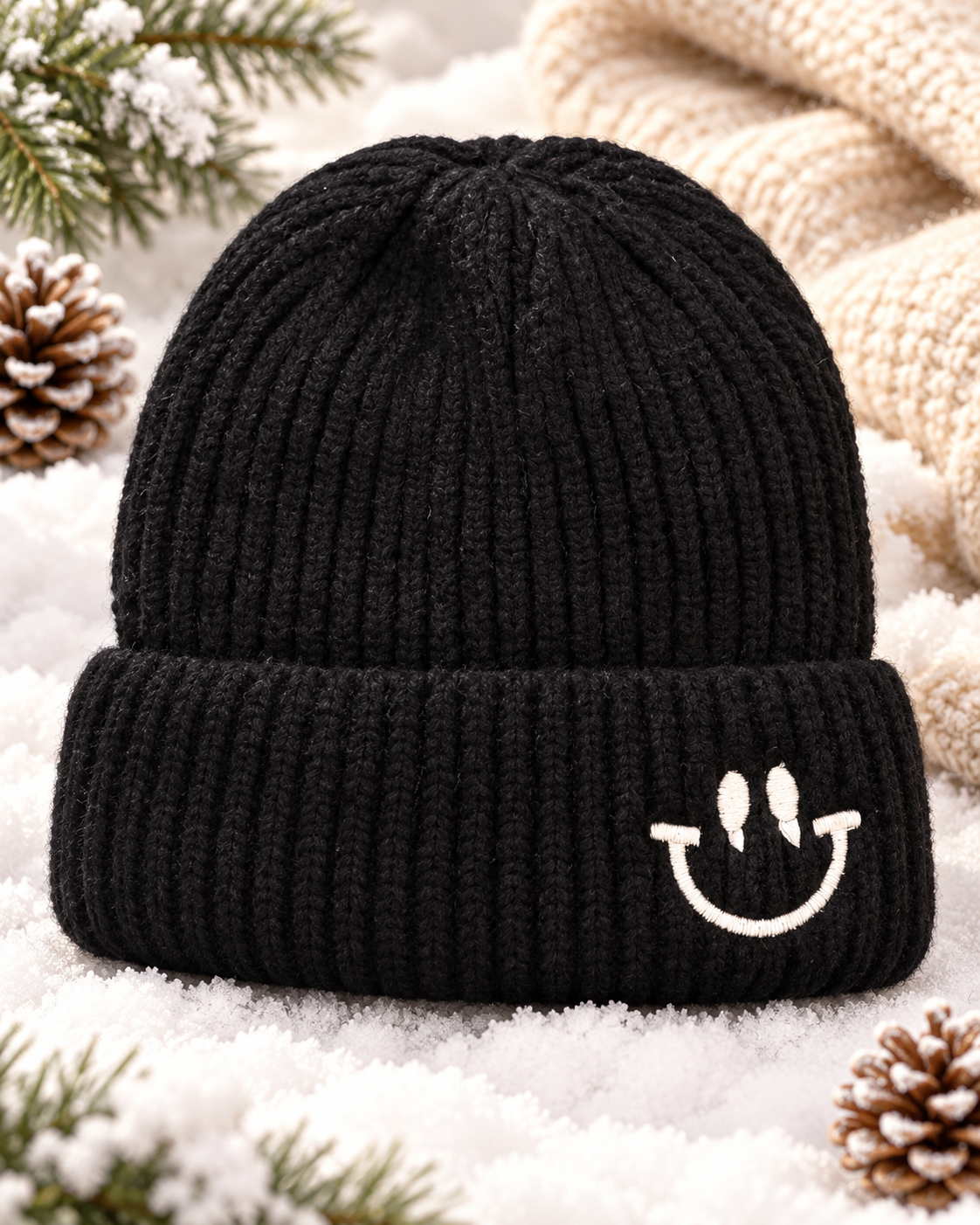 1-4Years Kids Super Warm Smiley Winter Cap with Velvet Lining | (10)