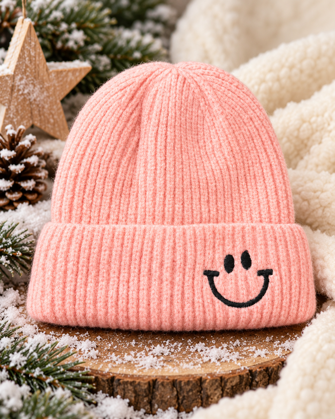 1-4Years Kids Super Warm Smiley Winter Cap with Velvet Lining | (10)