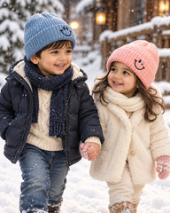 1-4Years Kids Super Warm Smiley Winter Cap with Velvet Lining | (10)