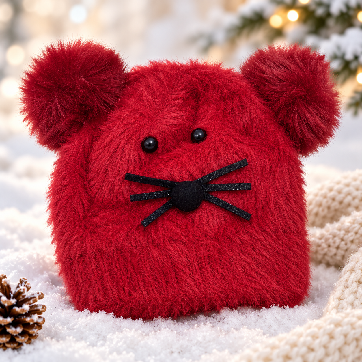 (1–4 Years) Kids Super Warm Furry Mouse Ear Winter Cap with Velvet Lining|(16)