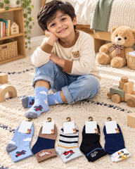 Kids Unisex Everyday Cotton Ankle Socks | Pack of 5 Pairs | Ages 4–8 Years (KAS02)