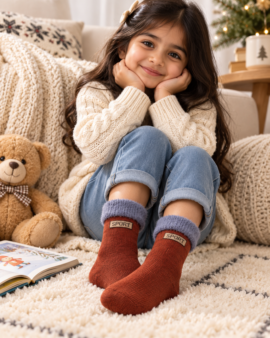 Kids Wool Crew Everday Socks | Pack of 5 Pairs | Ages 1–12 Years (KAS03)