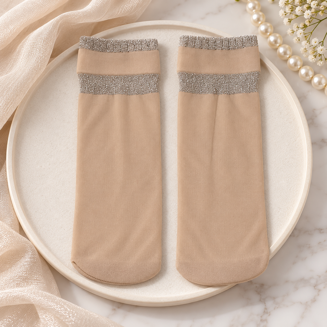 "Women's Brown Crew Socks – Soft & Stretchy Casual Wear" -CS10