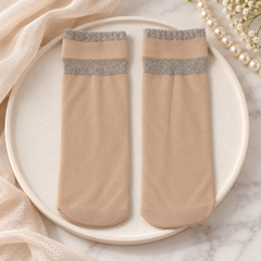 "Women's Brown Crew Socks – Soft & Stretchy Casual Wear" -CS10