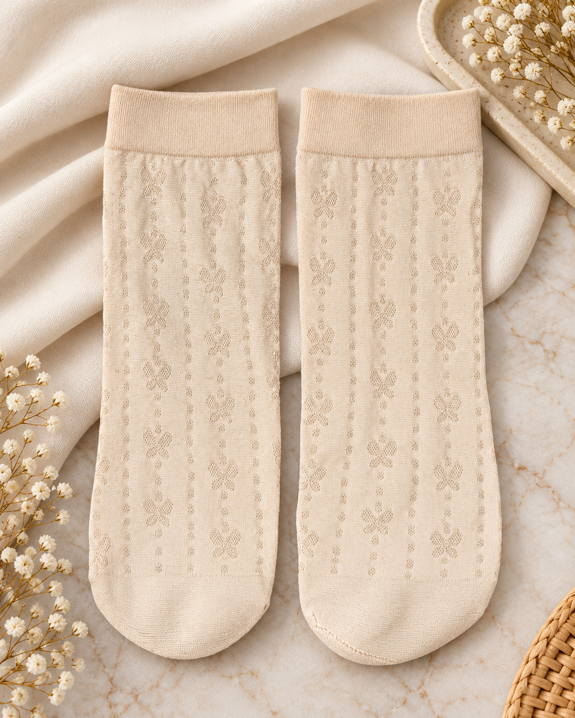 "Women's Brown Crew Socks – Soft & Stretchy Casual Wear" -CS04