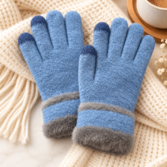 Ladies Touch Screen Premium Quality CandyColor Plush Mittens/Gloves  -TSG23