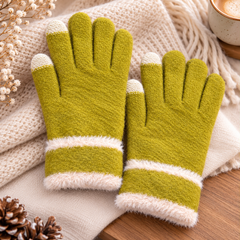 Ladies Touch Screen Premium Quality CandyColor Plush Mittens/Gloves  -TSG23
