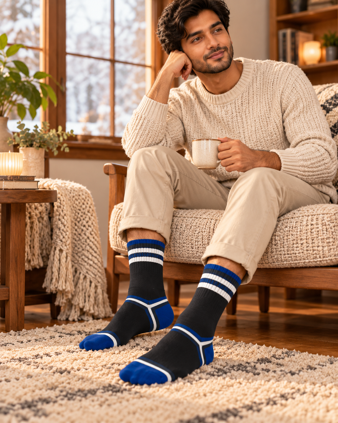 Men's soft & Breathable Winter Crew Socks (MW01)