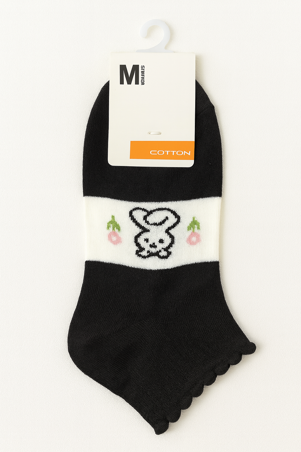 "Women’s Cotton Ankle Socks – 5-Pair Assorted Cute Patterns | Soft, Breathable, Everyday Wear" (Black)