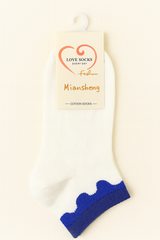 "Women’s Cotton Ankle Socks – 5-Pair Assorted Cute Patterns | Soft, Breathable, Everyday Wear" (Blue)