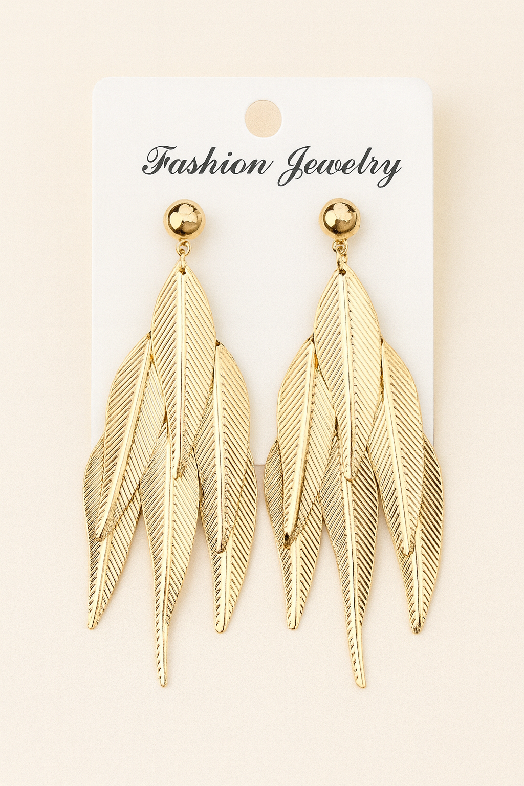 Gold Shade Rich Leaves Earrings